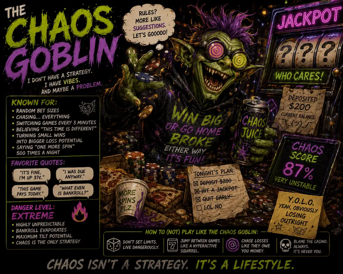 The Wild Card gambling personality archetype illustration