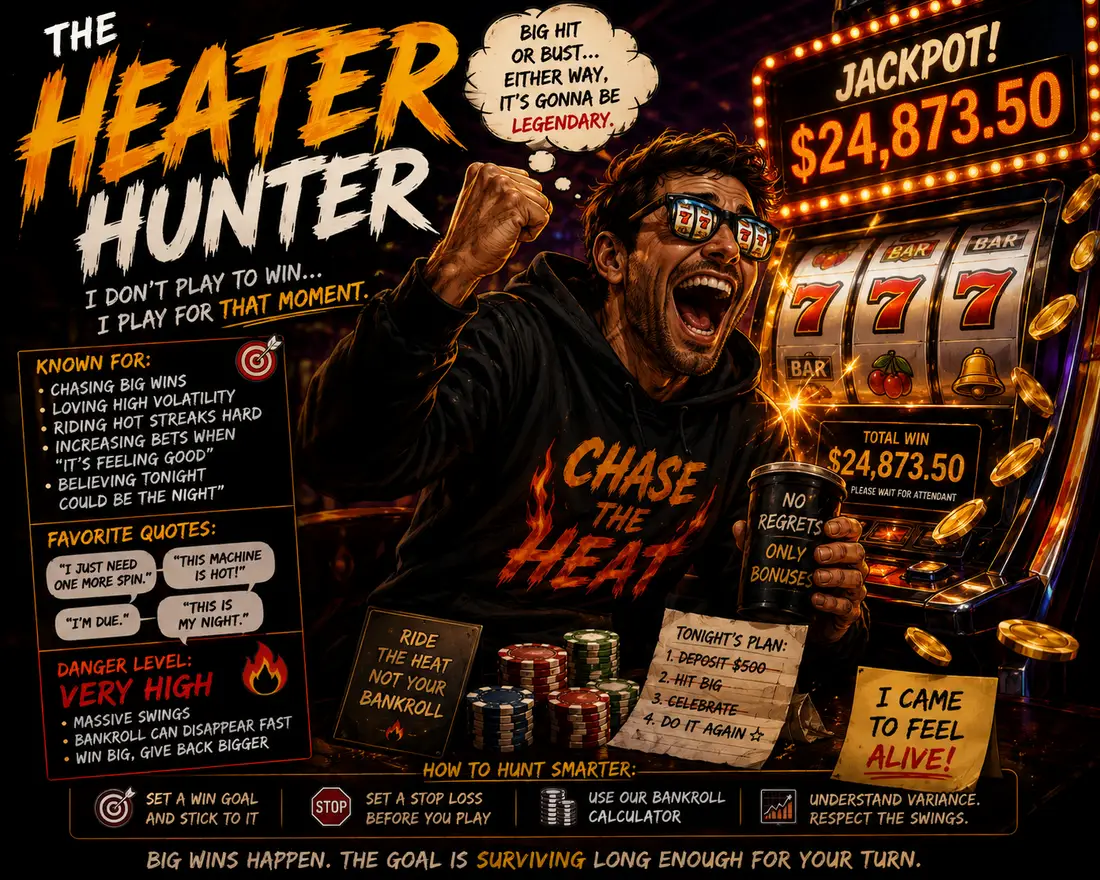 The Heater Hunter gambling personality archetype illustration